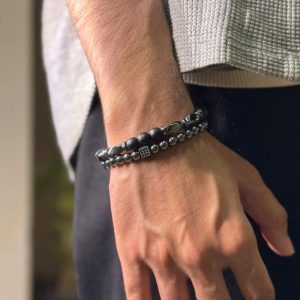 2-in-1 Matts Multi-Shaped Crystal Stone Beads Bracelet
