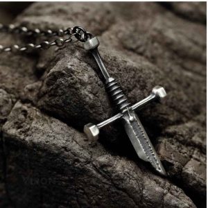 Retro Broken Sword Necklace
