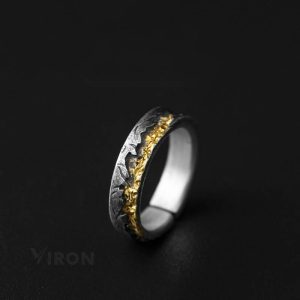 Retro Silver Gold Split Open Ring | Textured