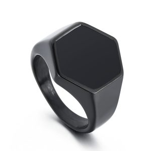 Hexagonal Titanium Steel Ring